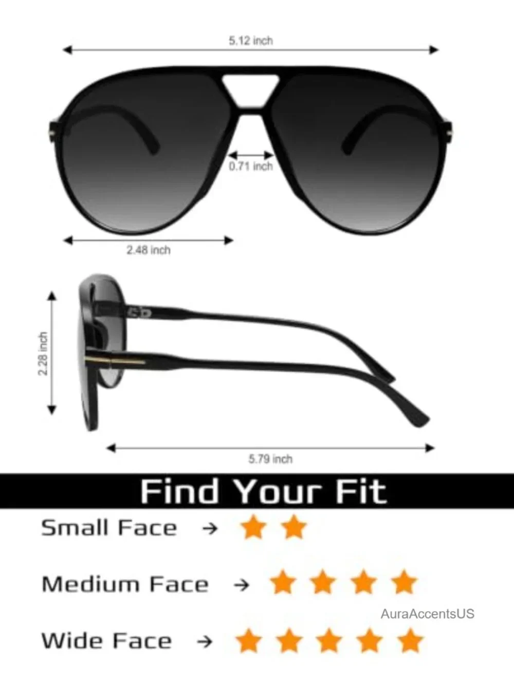 Oversized Retro Aviator Sunglasses Lightweight UV Protection Travel
